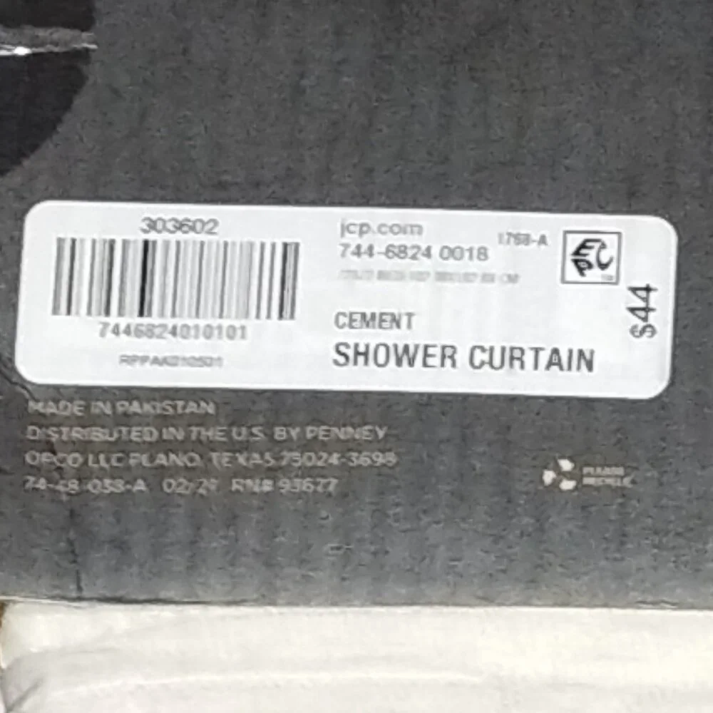 Brand NIP/Loom & Forge Sterling GEO MATELASSE Shower Curtain 72